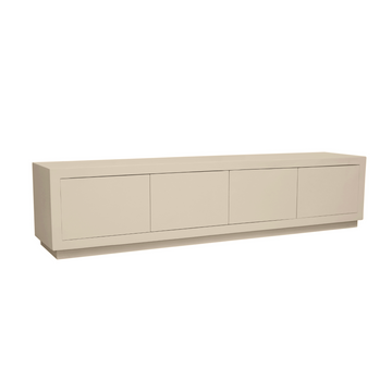 TV-Möbel – Mangoholz, Sand-Finish, Push-to-Open-Türen, 4 Fächer – Brussel | Starfurn