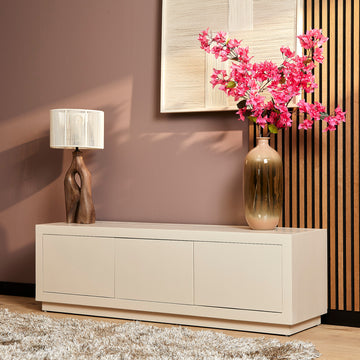 TV-Möbel - Mangoholz Sand, Drucköffnung, Grifflose Türen, 150 cm – Brussel | Starfurn