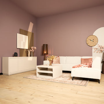 Couchtisch – Sand Oberfläche, Modernes Design, Zwei Fächer – Brussel | Starfurn