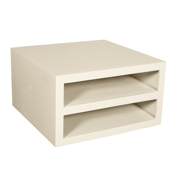 Couchtisch – Sand Oberfläche, Modernes Design, Zwei Fächer – Brussel | Starfurn