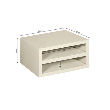 Couchtisch – Sand Oberfläche, Modernes Design, Zwei Fächer – Brussel | Starfurn