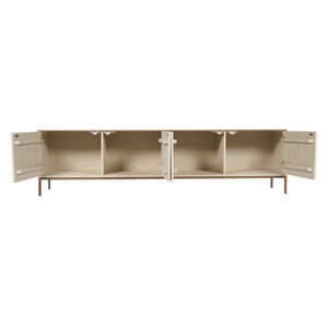 TV Furniture – Mango Wood, Slat Pattern, Sand Color – Madison | Starfurn