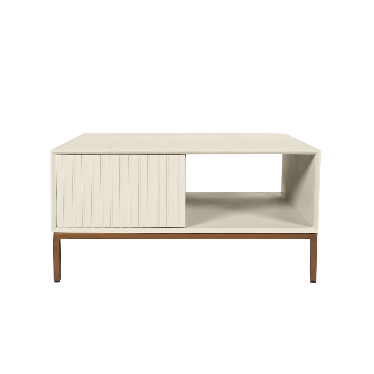 Coffee Table – Mango Wood Tabletop, Metal Frame, Square Shape – Madison | Starfurn