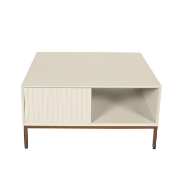 Couchtisch – Mangoholz Tischplatte, Metallgestell, Quadratische Form – Madison | Starfurn