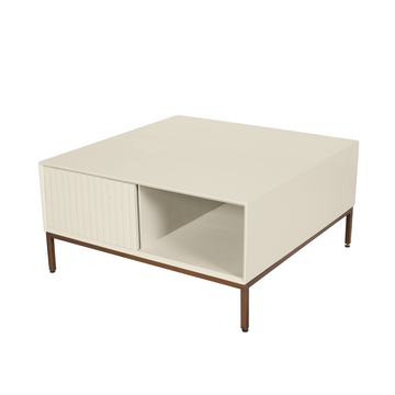 Couchtisch – Mangoholz Tischplatte, Metallgestell, Quadratische Form – Madison | Starfurn