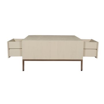 Couchtisch – Mangoholz Tischplatte, Metallgestell, Quadratische Form – Madison | Starfurn