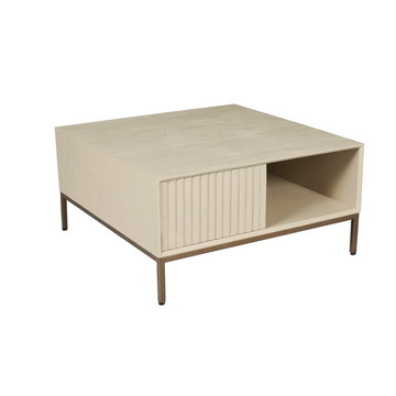 Couchtisch – Mangoholz Tischplatte, Metallgestell, Quadratische Form – Madison | Starfurn