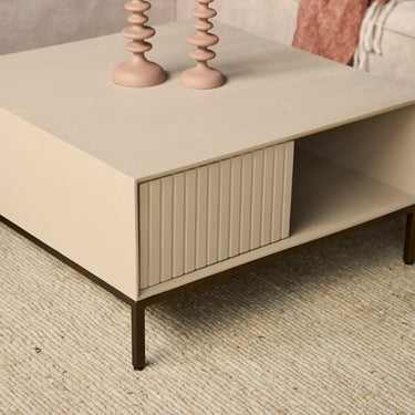 Coffee Table – Mango Wood Tabletop, Metal Frame, Square Shape – Madison | Starfurn