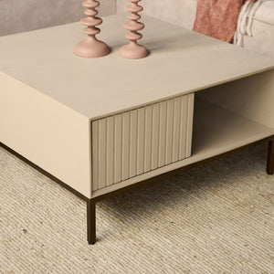 Coffee Table – Mango Wood Tabletop, Metal Frame, Square Shape – Madison | Starfurn