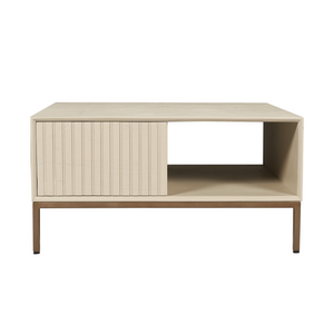 Coffee Table – Mango Wood Tabletop, Metal Frame, Square Shape – Madison | Starfurn