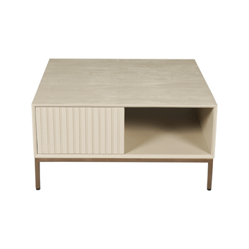 Couchtisch – Mangoholz Tischplatte, Metallgestell, Quadratische Form – Madison | Starfurn