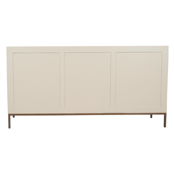 Sideboard - Sandfarbenes Mangoholz, Vertikale Lamellenfront, Bronzefarbenes Metallgestell, 165 cm – Madison | Starfurn