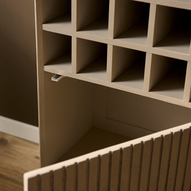 Wine Cabinet – Mango Wood Construction, Metal Frame, Bottle Storage – Madison | Starfurn