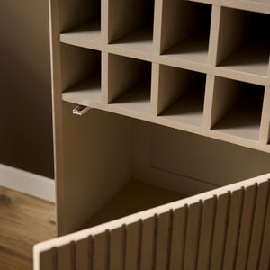 Wine Cabinet – Mango Wood Construction, Metal Frame, Bottle Storage – Madison | Starfurn
