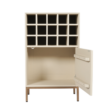Weinschrank – Mangoholz Konstruktion, Metallgestell, Flaschenaufbewahrung – Madison | Starfurn