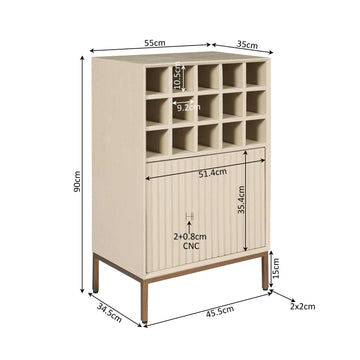 Weinschrank – Mangoholz Konstruktion, Metallgestell, Flaschenaufbewahrung – Madison | Starfurn