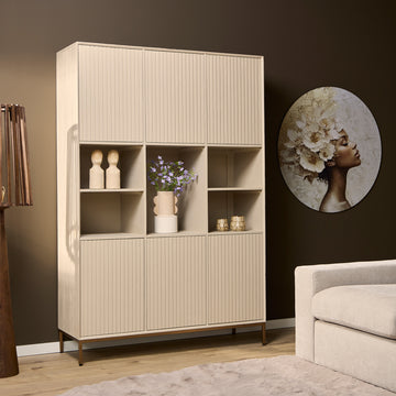 schrank – Sand Finish, Vertikale Latten, Bronze Metall – Madison | Starfurn