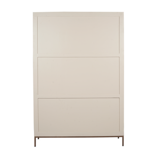 Shelf – Sand Finish, Vertical Slats, Bronze Metal – Madison | Starfurn