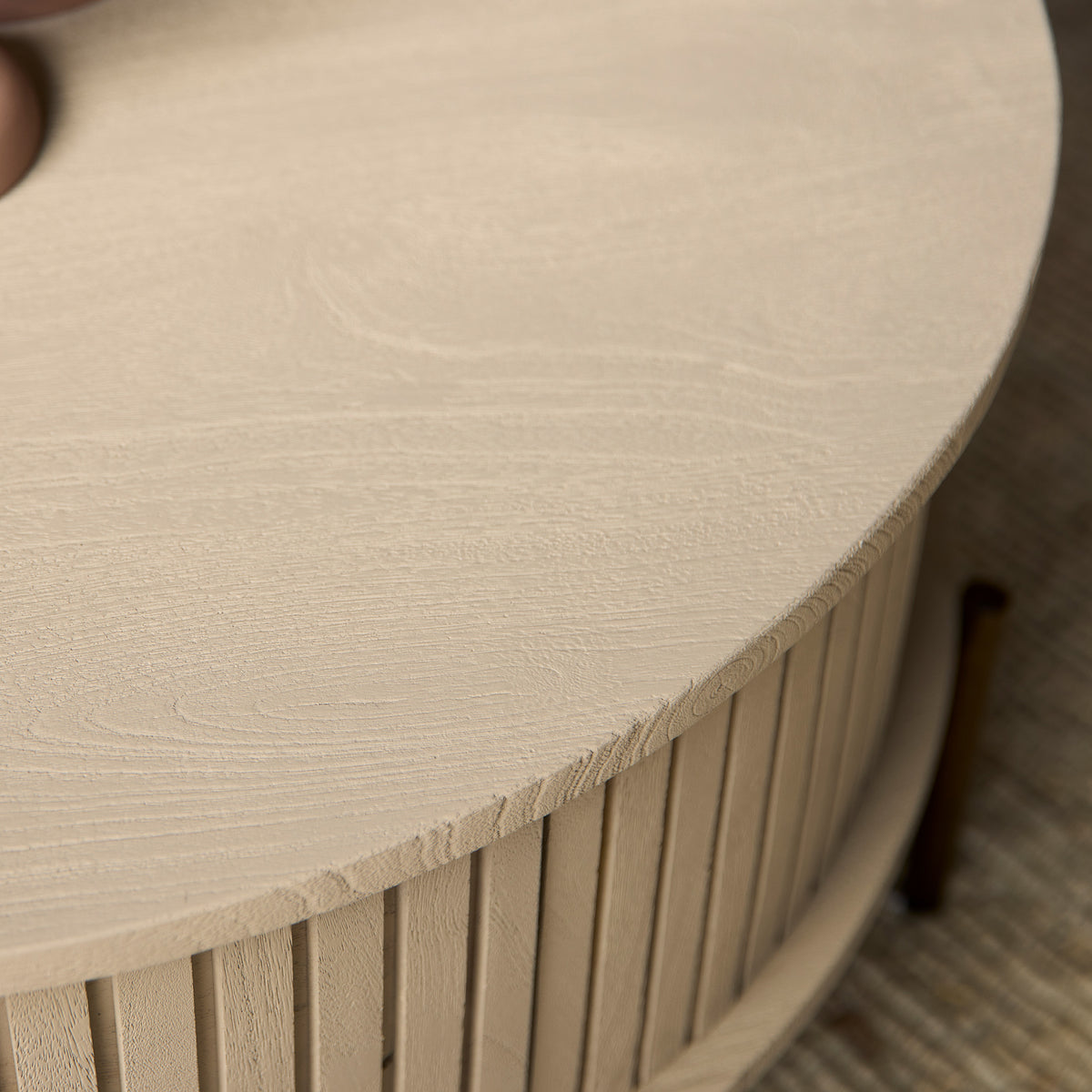 Coffee Table – Round Design, Mango Wood Tabletop, Metal Frame – Madison | Starfurn