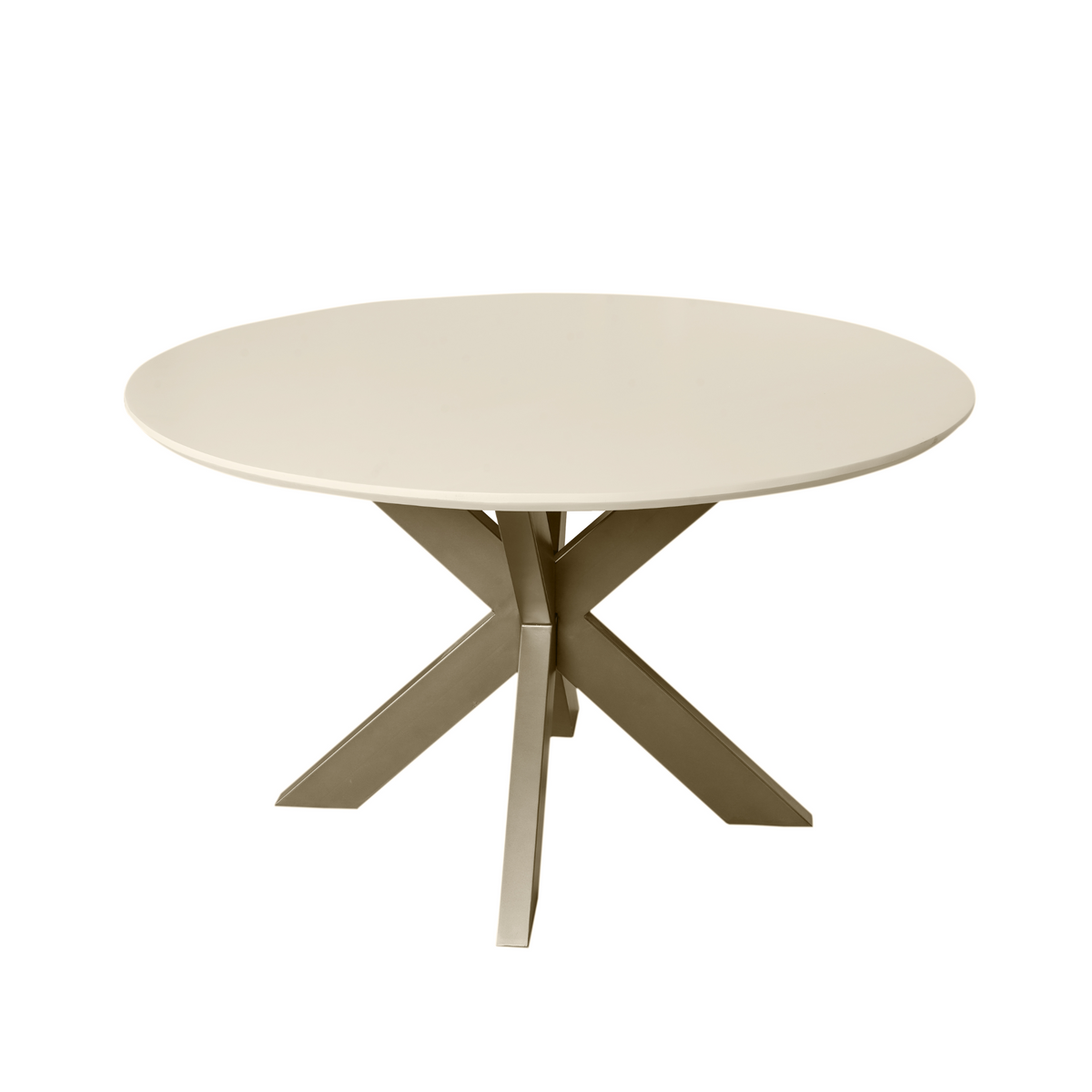 Dining table – Round design, mango wood, metal frame – Madison | Starfurn