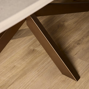 Esszimmertisch – Mangoholz, Sandfarbe, Ovale Form – Madison | Starfurn