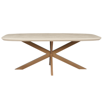 Esszimmertisch – Mangoholz, Sandfarbe, Ovale Form – Madison | Starfurn