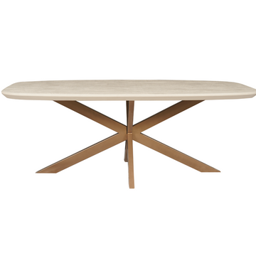 Esszimmertisch – Mangoholz , Deens Ovale Design, Sand Farbe, 240cm – Madison | Starfurn