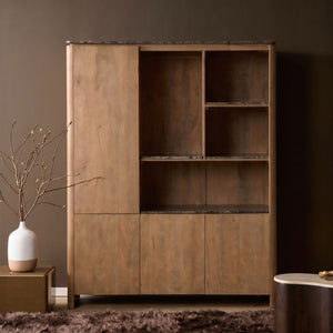 Bücherregal – FSC Massives Mangoholz, Natur Finish, Offenes XL Regalsystem, XL  - Dallas | Starfurn