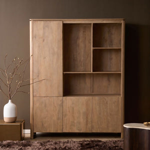 Bücherregal – FSC Massives Mangoholz, Natur Finish, Offenes XL Regalsystem, XL  - Dallas | Starfurn