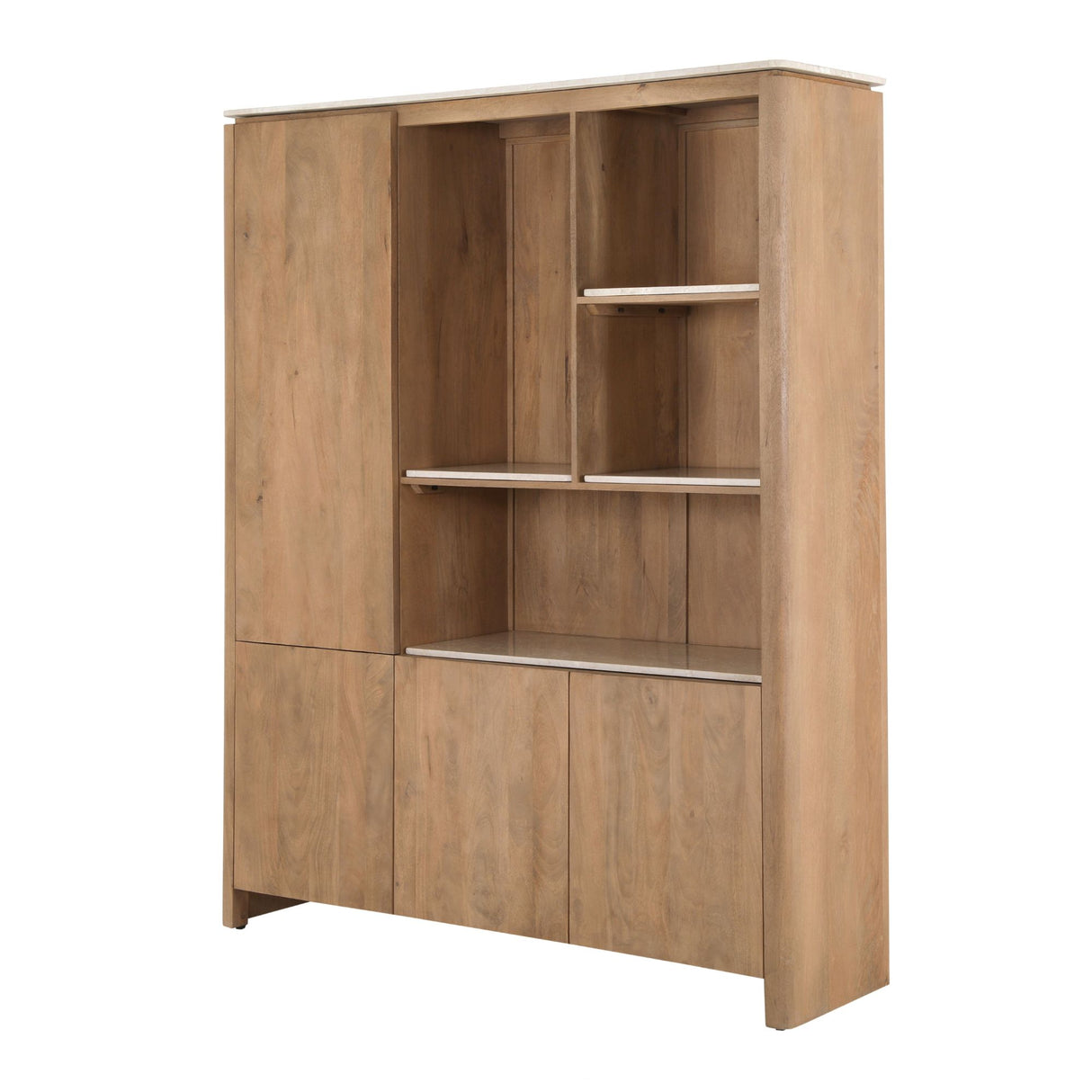 Bücherregal – FSC Massives Mangoholz, Natur Finish, Offenes XL Regalsystem, XL  - Dallas | Starfurn