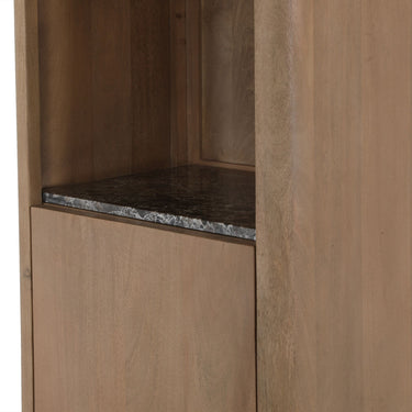 Bücherregal – FSC Massives Mangoholz, Natur Finish, Vertikales Holzdesign - Dallas | Starfurn