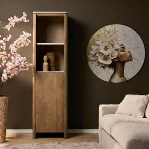 Bücherregal – FSC Massives Mangoholz, Natur Finish, Vertikales Holzdesign - Dallas | Starfurn