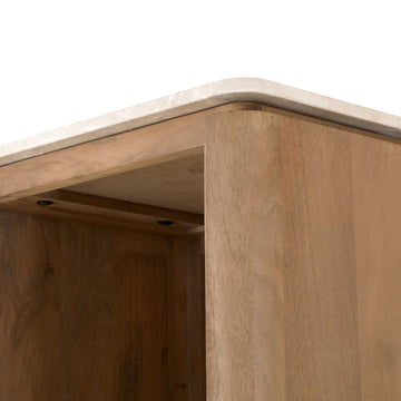 Bücherregal – FSC Massives Mangoholz, Natur Finish, Vertikales Holzdesign - Dallas | Starfurn