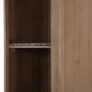 Bücherregal – FSC Massives Mangoholz, Natur Finish, Vertikales Holzdesign - Dallas | Starfurn