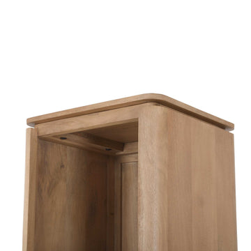 Bücherregal – FSC Massives Mangoholz, Natur Finish, Vertikales Holzdesign - Dallas | Starfurn