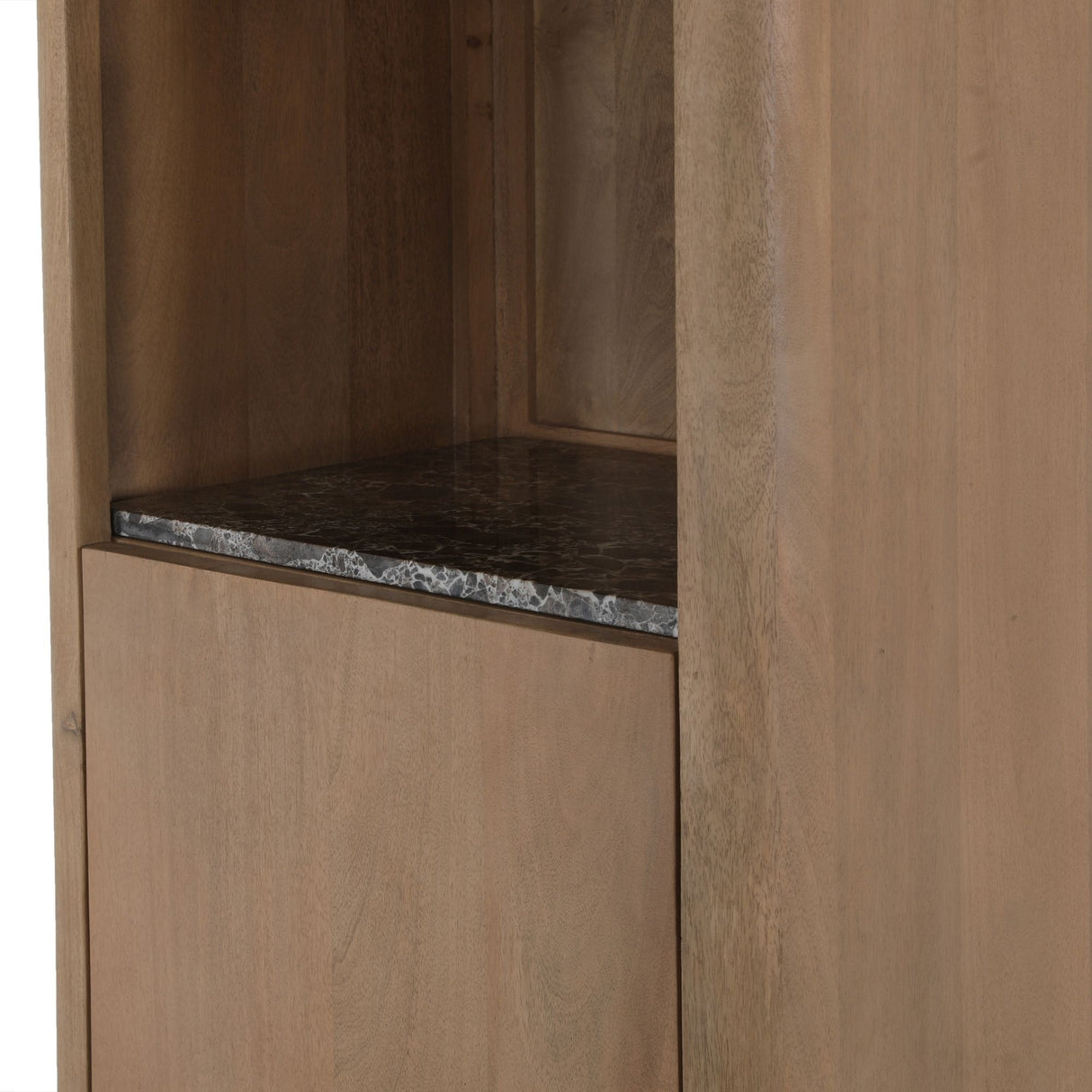 Bücherregal – FSC Massives Mangoholz, Natur Finish, Vertikales Holzdesign - Dallas | Starfurn