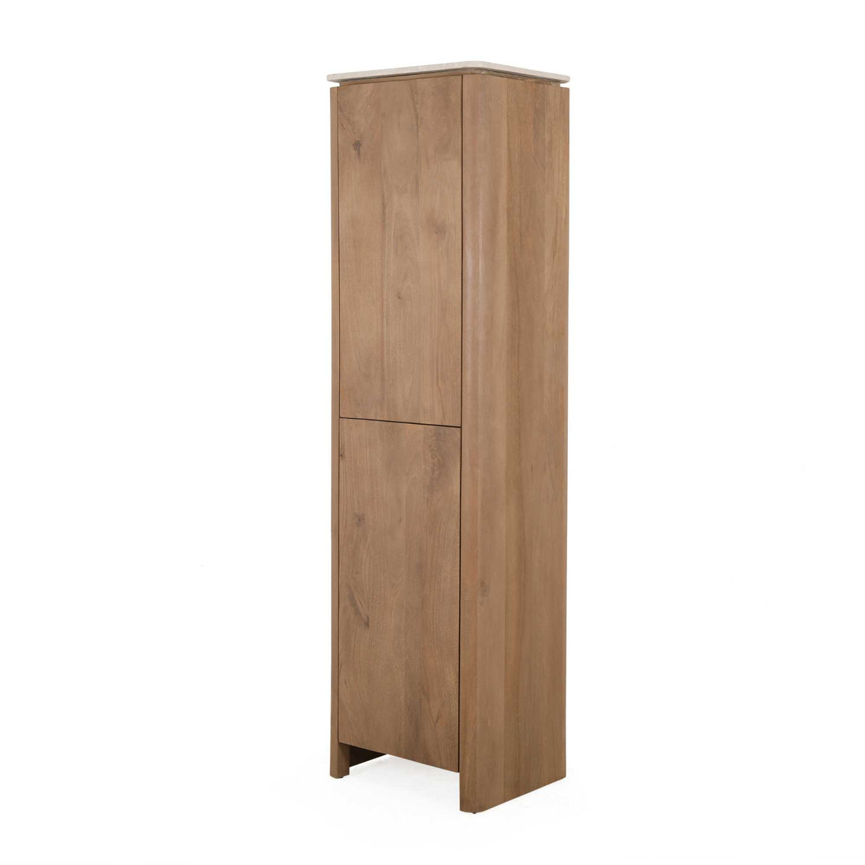 Aufbewahrungsschrank – FSC Massives Mangoholz, Natur Finish, Vertikales Holzdesign - Dallas | Starfurn