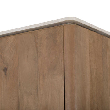 Aufbewahrungsschrank – FSC Massives Mangoholz, Natur Finish, Vertikales Holzdesign - Dallas | Starfurn