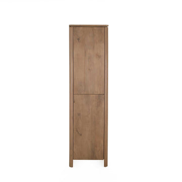 Aufbewahrungsschrank – FSC Massives Mangoholz, Natur Finish, Vertikales Holzdesign - Dallas | Starfurn
