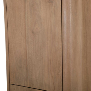 Aufbewahrungsschrank – FSC Massives Mangoholz, Natur Finish, Vertikales Holzdesign - Dallas | Starfurn