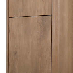 Aufbewahrungsschrank – FSC Massives Mangoholz, Natur Finish, Vertikales Holzdesign - Dallas | Starfurn
