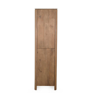 Aufbewahrungsschrank – FSC Massives Mangoholz, Natur Finish, Vertikales Holzdesign - Dallas | Starfurn