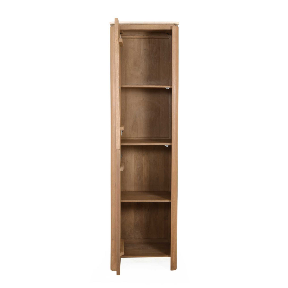 Aufbewahrungsschrank – FSC Massives Mangoholz, Natur Finish, Vertikales Holzdesign - Dallas | Starfurn
