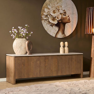 TV-Möbel – FSC Massives Mangoholz, Natur Finish, Modern Holz Design - Dallas | Starfurn