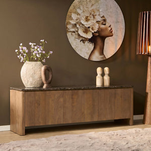 TV-Möbel – FSC Massives Mangoholz, Natur Finish, Modern Holz Design - Dallas | Starfurn