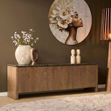 TV-Möbel – FSC Massives Mangoholz, Natur Finish, Modern Holz Design - Dallas | Starfurn