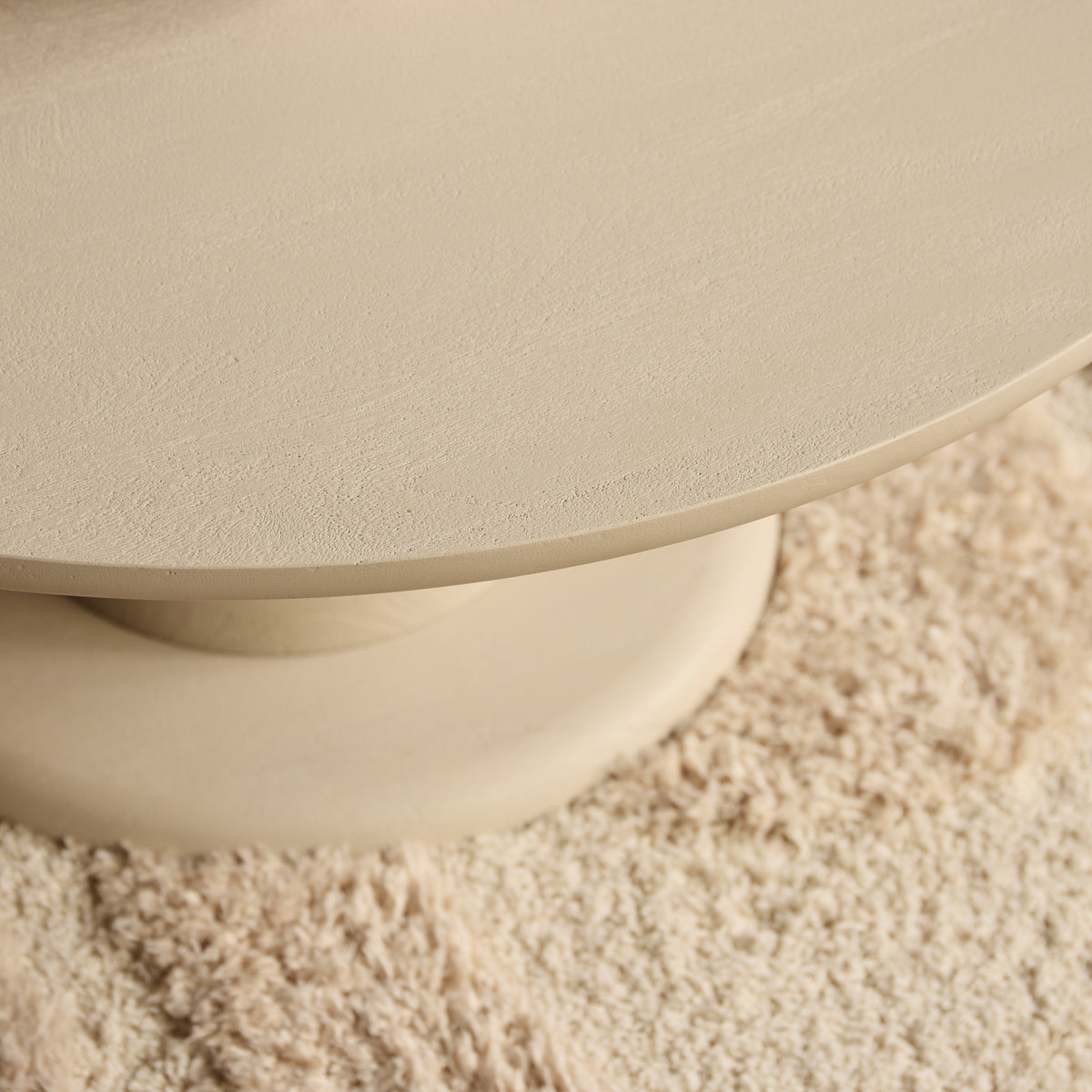 Coffee Table – Mango Wood Body, Sand-Colored Finish, Sculptural Design – Mabel | Starfurn