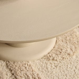 Coffee Table – Mango Wood Body, Sand-Colored Finish, Sculptural Design – Mabel | Starfurn