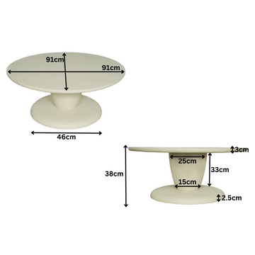 Couchtisch – Mangoholz Korpus, Sandfarbenes Finish, Skulpturales Design – Mabel | Starfurn