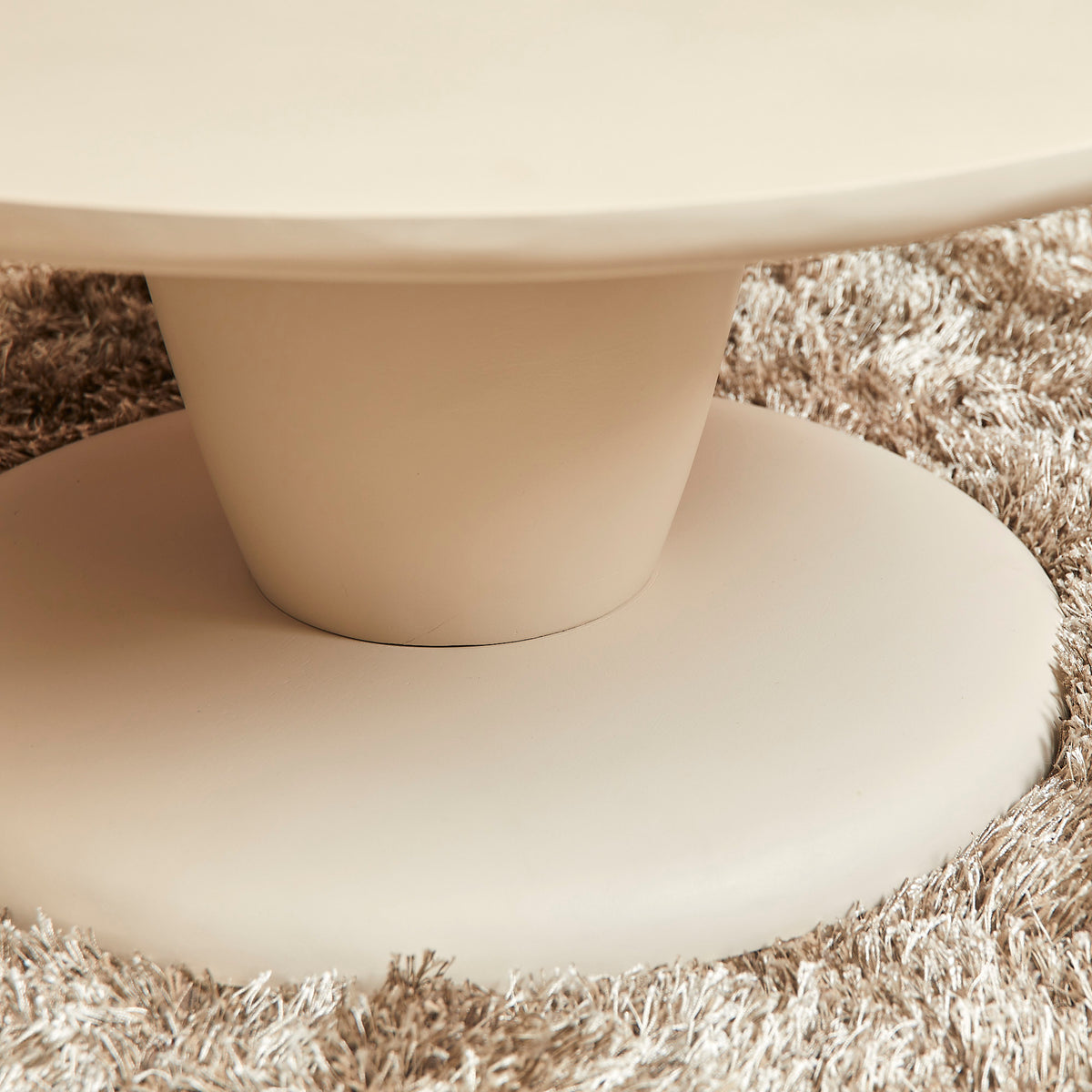 Coffee Table – Mango Wood Body, Sand-Colored Finish, Sculptural Design – Mabel | Starfurn